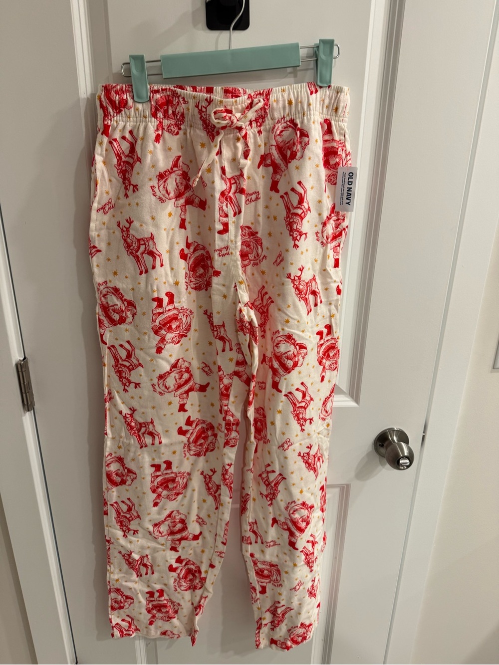 NWT Old Navy Christmas Flannel Pajama Pants Santa Reindeer Size S